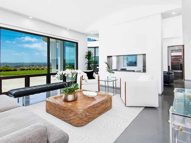 San Diego Family Estate — living room with panoramic views
