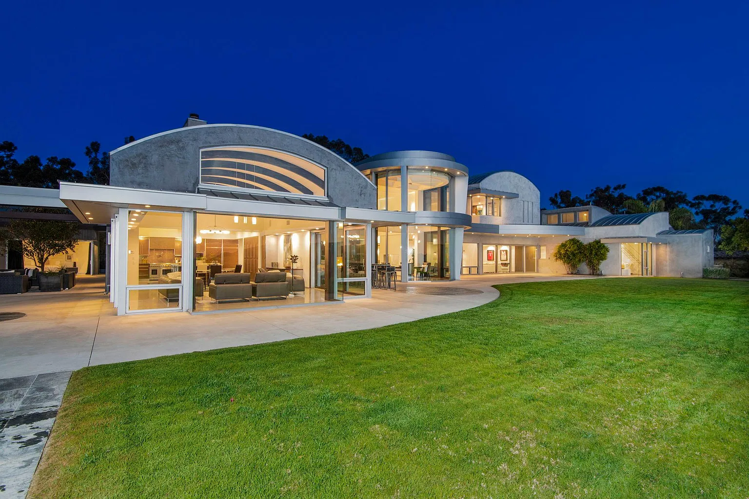 A residence at twilight