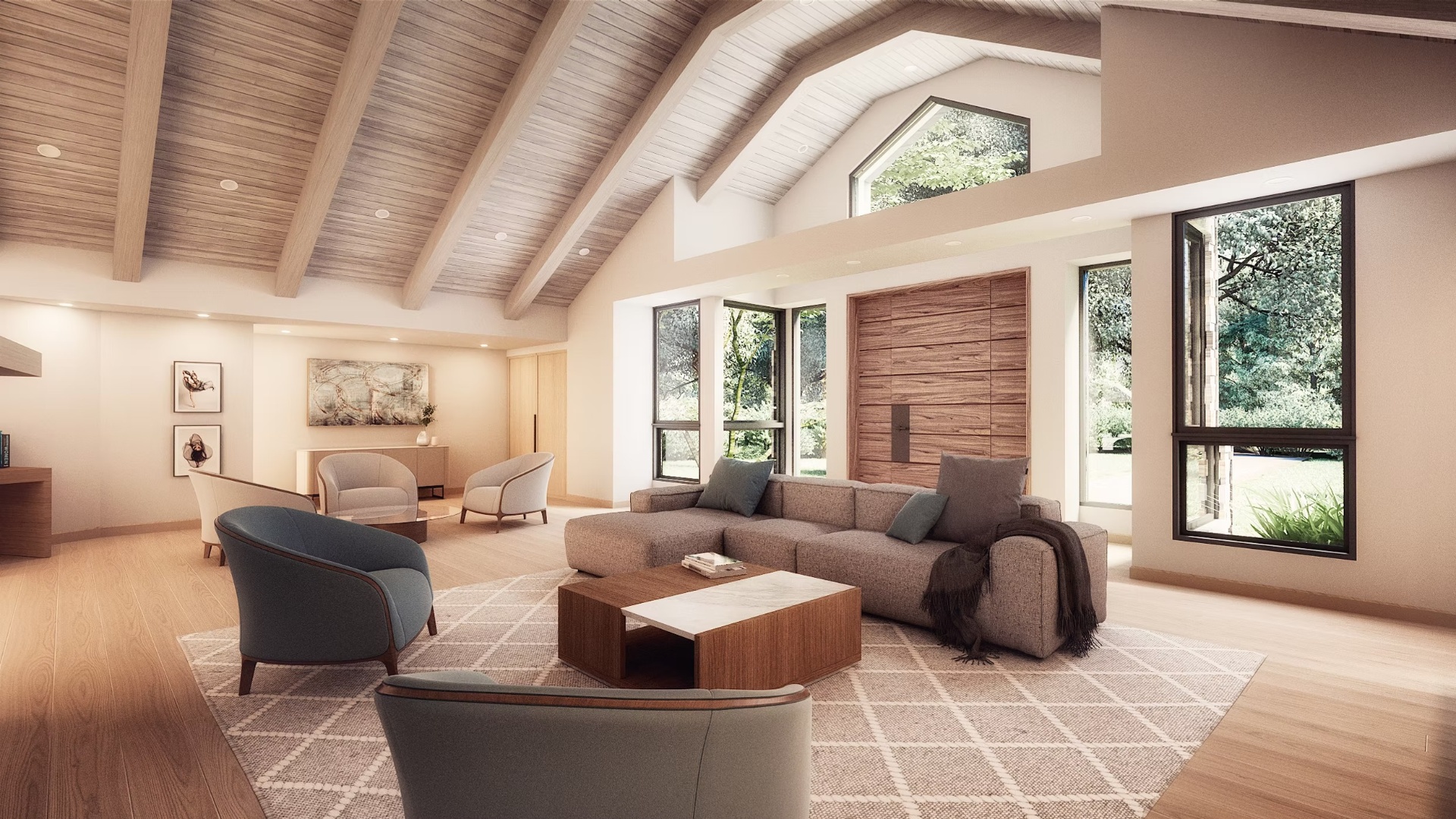 Lake Geneva Home — Entry & Great Room, after